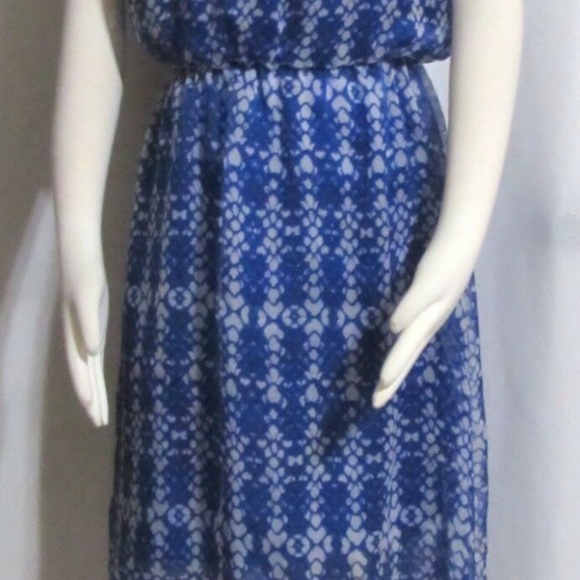 NEW Ladies CATO Blue & White Asymmetrical Dress M - Picture 2 of 7